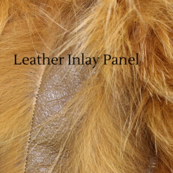 Dyed Fox Waist Jacket with Leather Accent Panels, Size Sm/Med - Picture 9 of 9